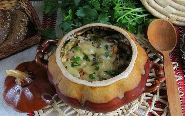 рецепт картошки с мясом и грибами